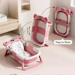 UBRAVOO Foldable Baby Bathtub Set