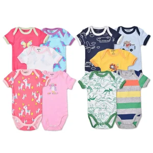 5Pcs 3M-24M Short Sleeve Infant Baby Bodysuit