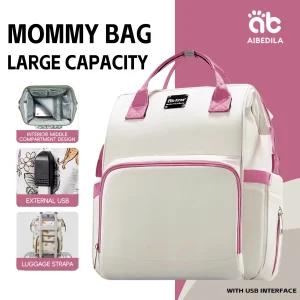 Large-Capacity Water-Repellent Mommy Baby Backpack
