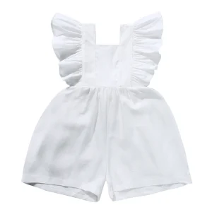 Baby Girls Newborn Solid Jumpsuit